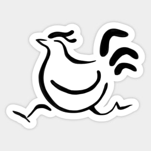 Running Chicken Rooster Sticker